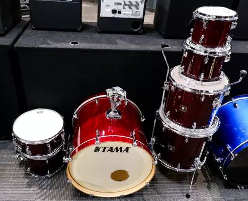 Tama - Superstar Classic Exotic 7-Piece Shell Pack (22,8,10,12,14,16,SD) - Gloss Garnet Lacebark Pine